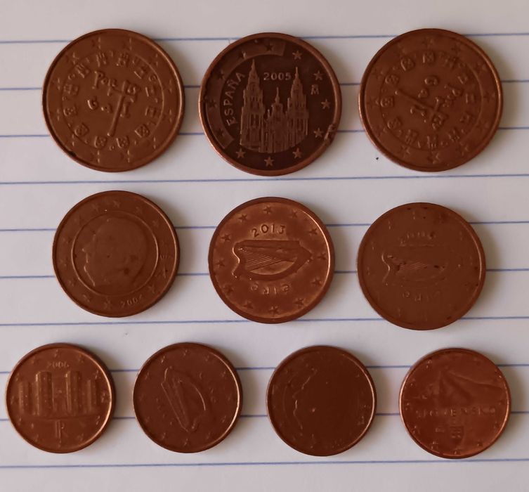 Moedas euro desde 1999 e moedas comemorativas