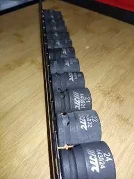 Набір головок ударних 1/2" 12граней 10-24мм (на планці) JTC