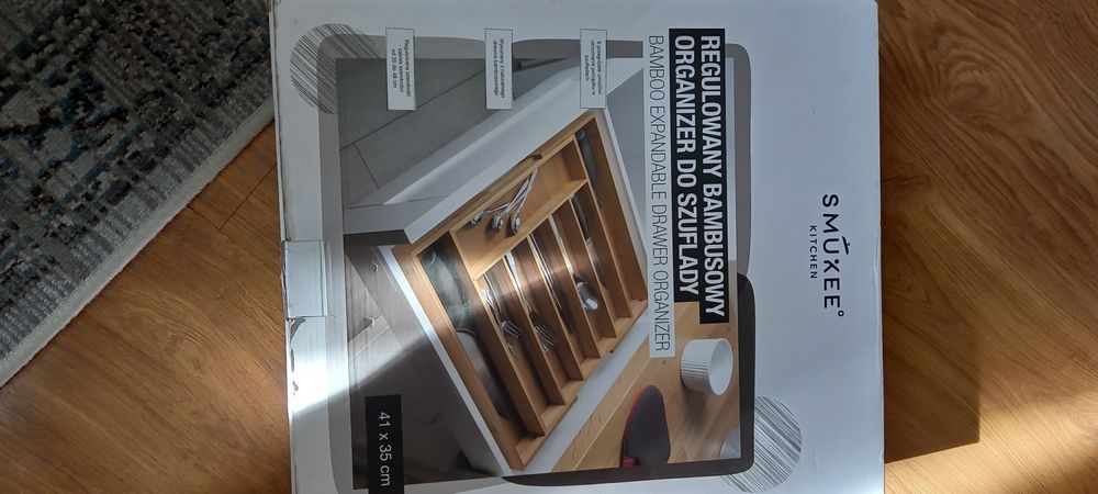 Regulowany bambusowy organizer do szuflady