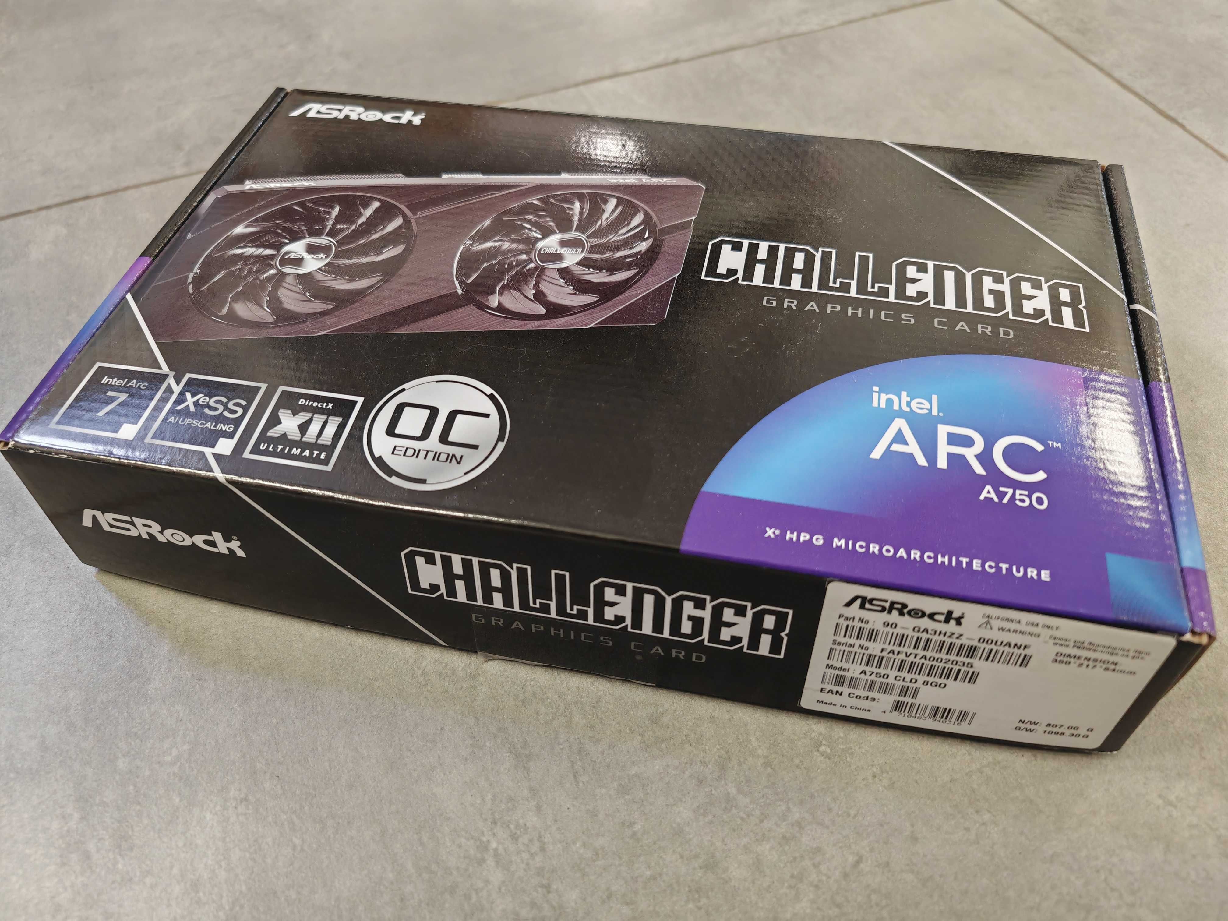 Karta graficzna Intel Arc ASRock A750 Challenger 8GB