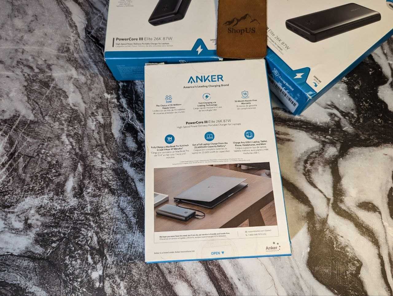 Повербанк Anker PowerCore III Elite 87w Power Bank для ноутбука