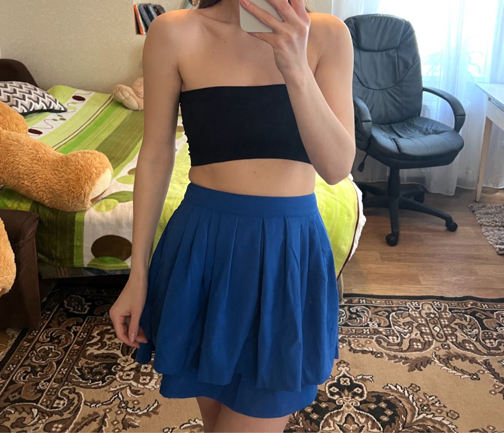 Спідниця синя літня юбка