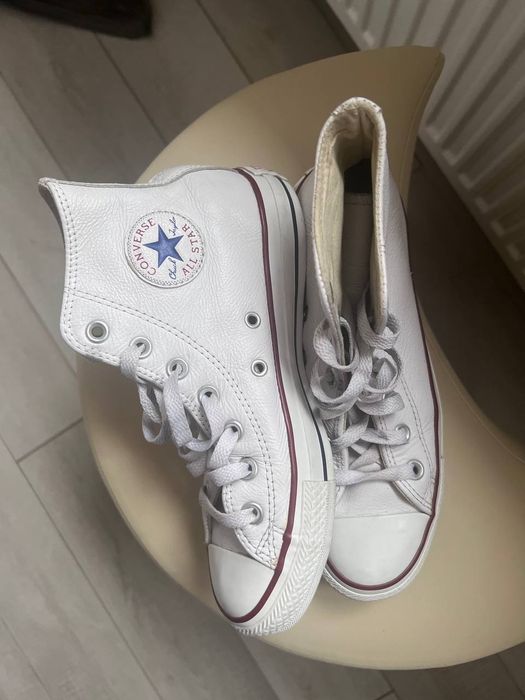 кожанные конверсы converse all star Chuck Taylor кеды кроссовки высоки