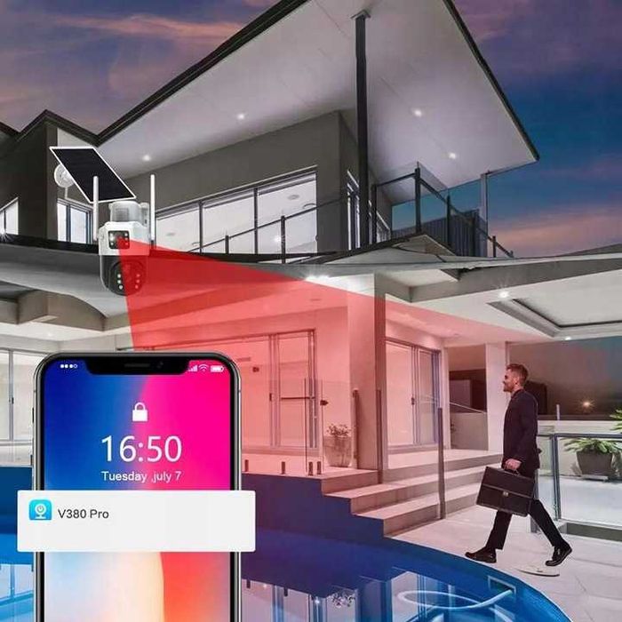 Profesjonalna Kamera Solarna Obrotowa Zewnętrzna WiFi Monitoring