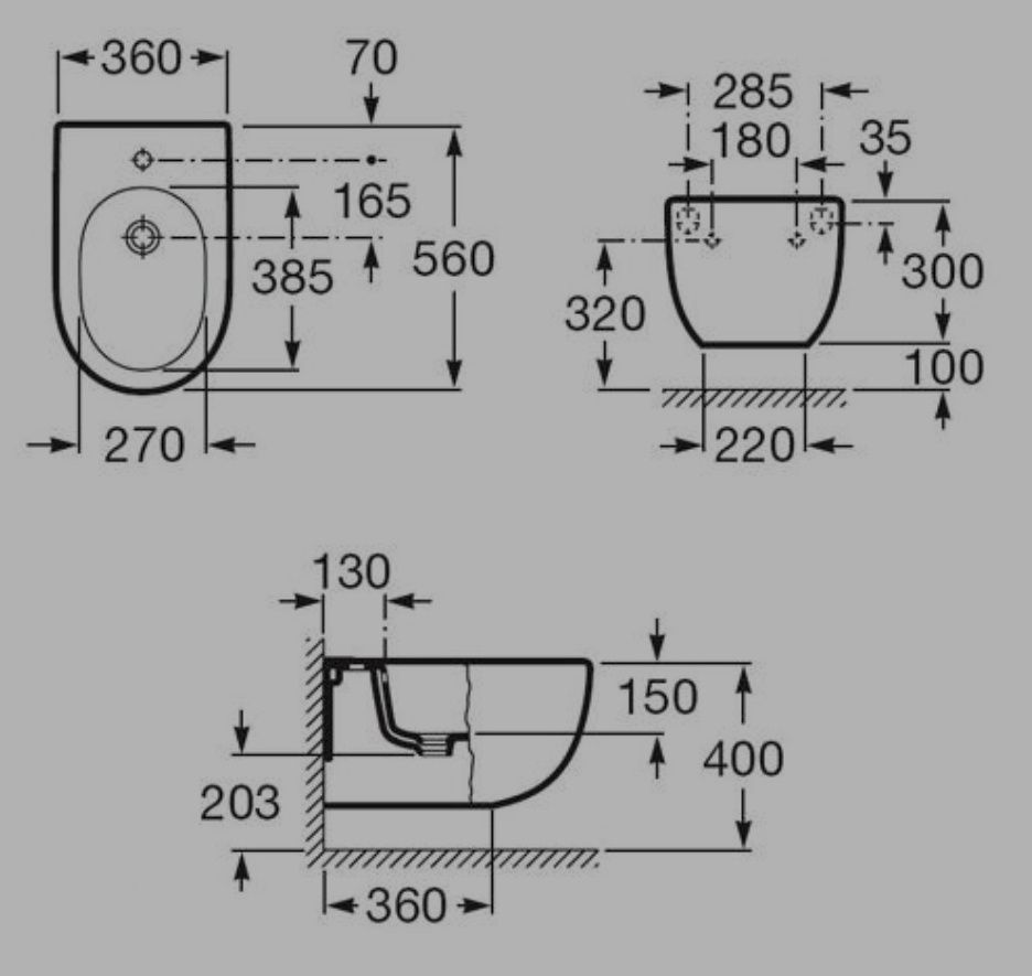 Bidet Roca Meridian N + Bateria HANSGROHE Talis S2