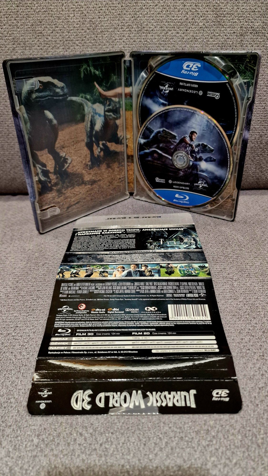 Jurassic World (2d + 3d) na blu-ray (steelbook) PL