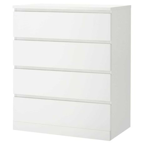 MALM Komoda, 4 szuflady, biały, 80x100 Ikea Nowa w kartonach  OKAZJa