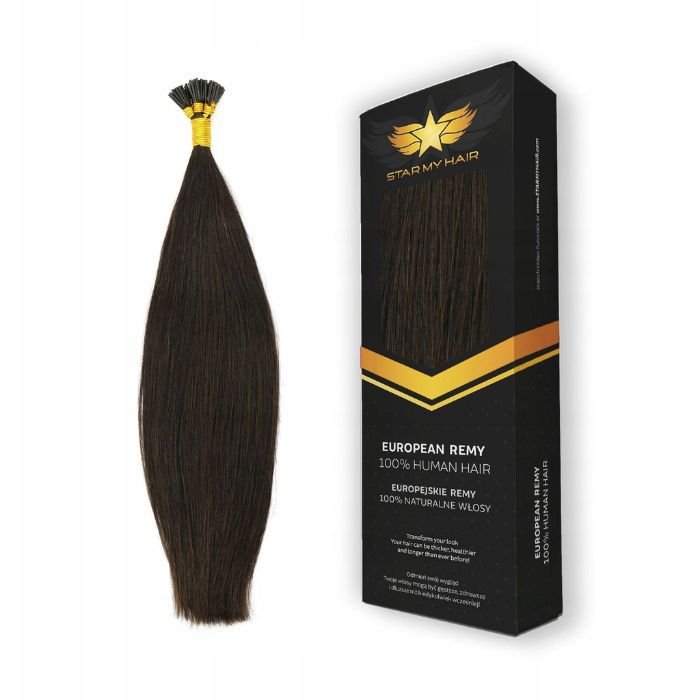 Pasemka Ringi-Keratyna Włosy Naturalne Europejskie 40cm 10x0,5g