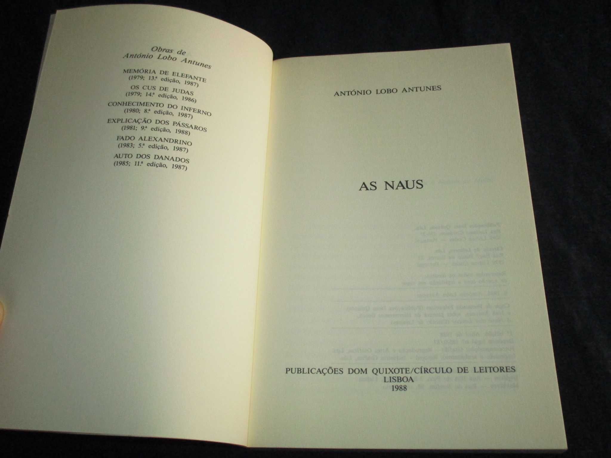 Livro As Naus António Lobo Antunes 1ª edição 1988