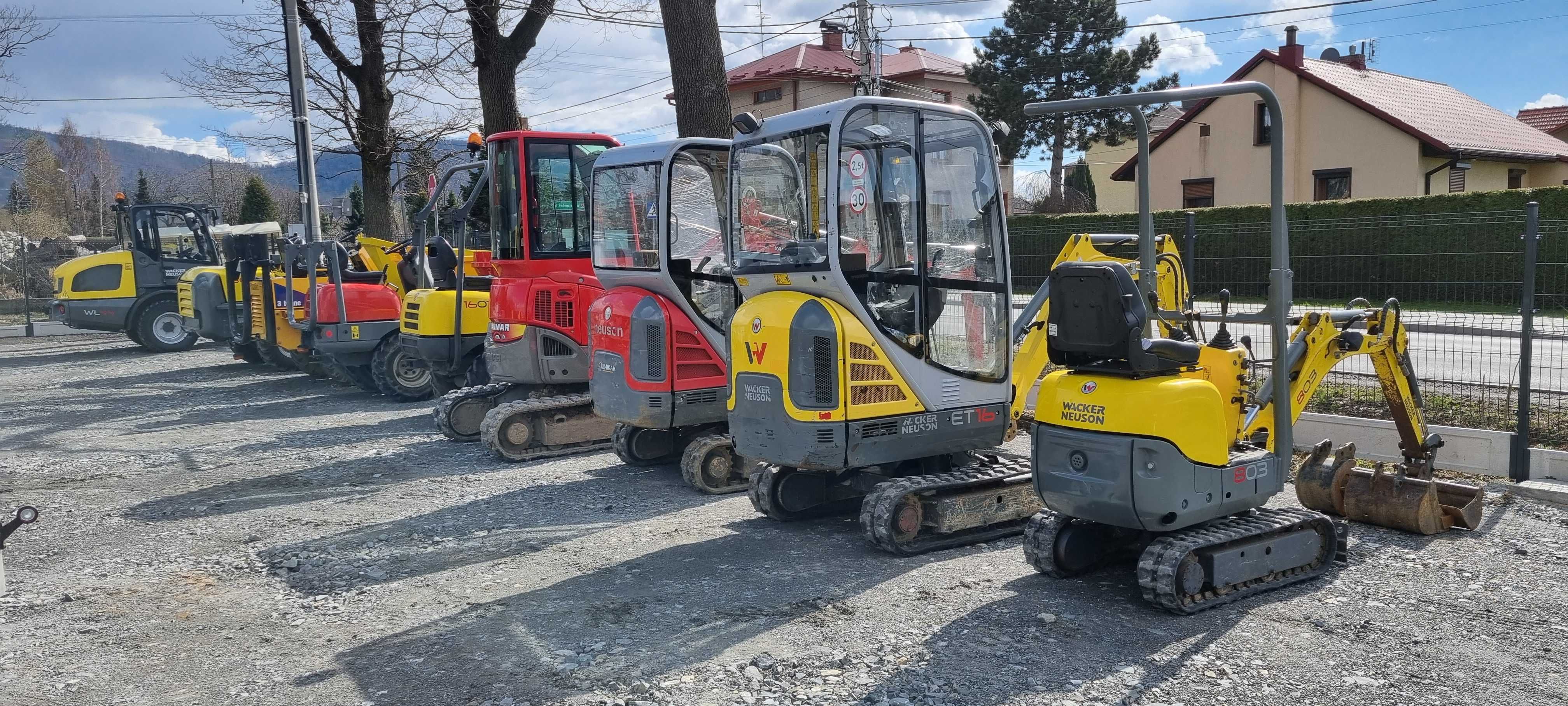 Wynajem rębak wozidło budowlane minikoparka zagęszczarka ładowarka