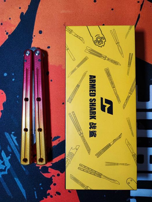 Балисонг кастом Armed Shark х BaliPlus / Танто клинок / Эксклюзив