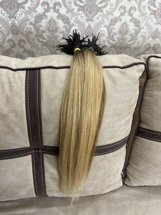 Натуральне словʼянське волосся для нарощування 62 см, 147 грам