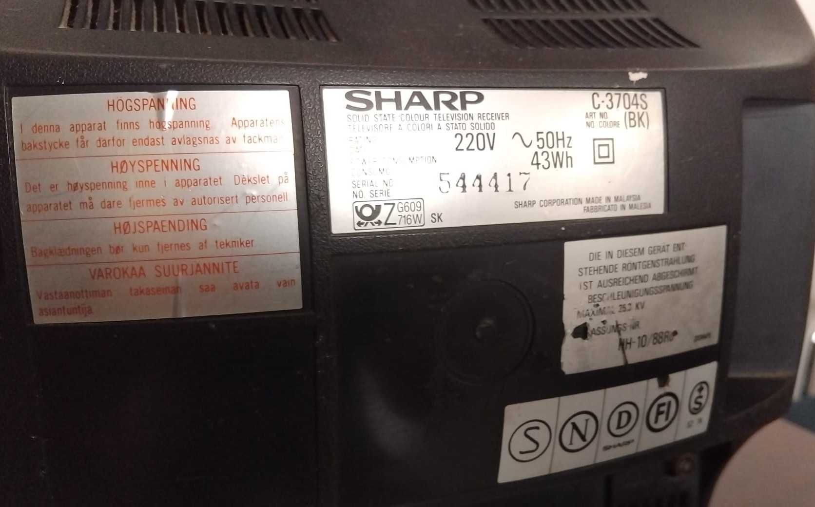 Televisão CRT Sharp antiga – Funcional