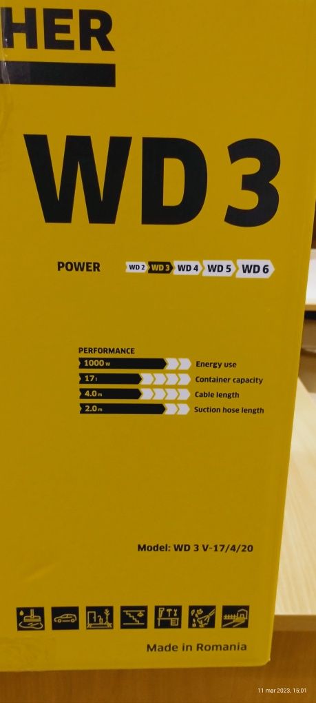 Karcher odkurzacz WD 3 fv, gwarancja