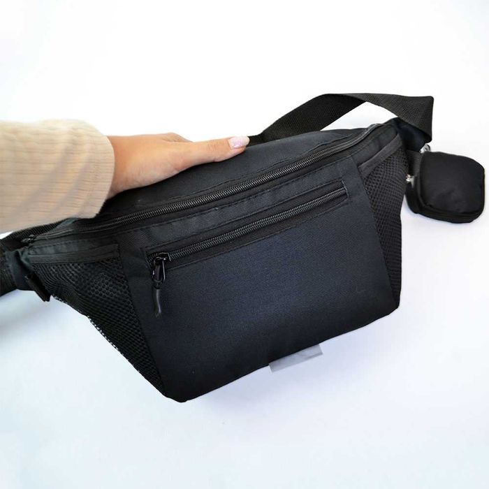 Якісна велика сумка - бананка на 8 кишень чоловіча жіноча поясна сумка