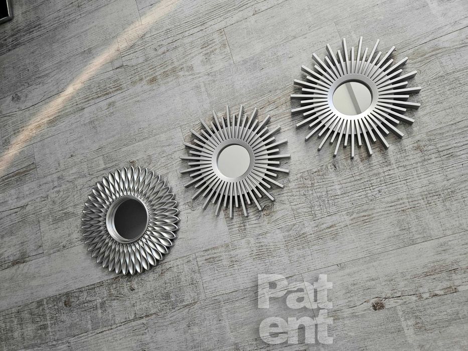 Lustra zestaw 3 luster w srebrnych ramkach do domu na ścianę dekoracja