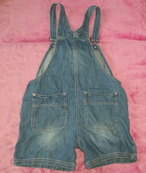 OGRODNICZKI szelki JEANS dla dziewczynki NEXT - 140 cm