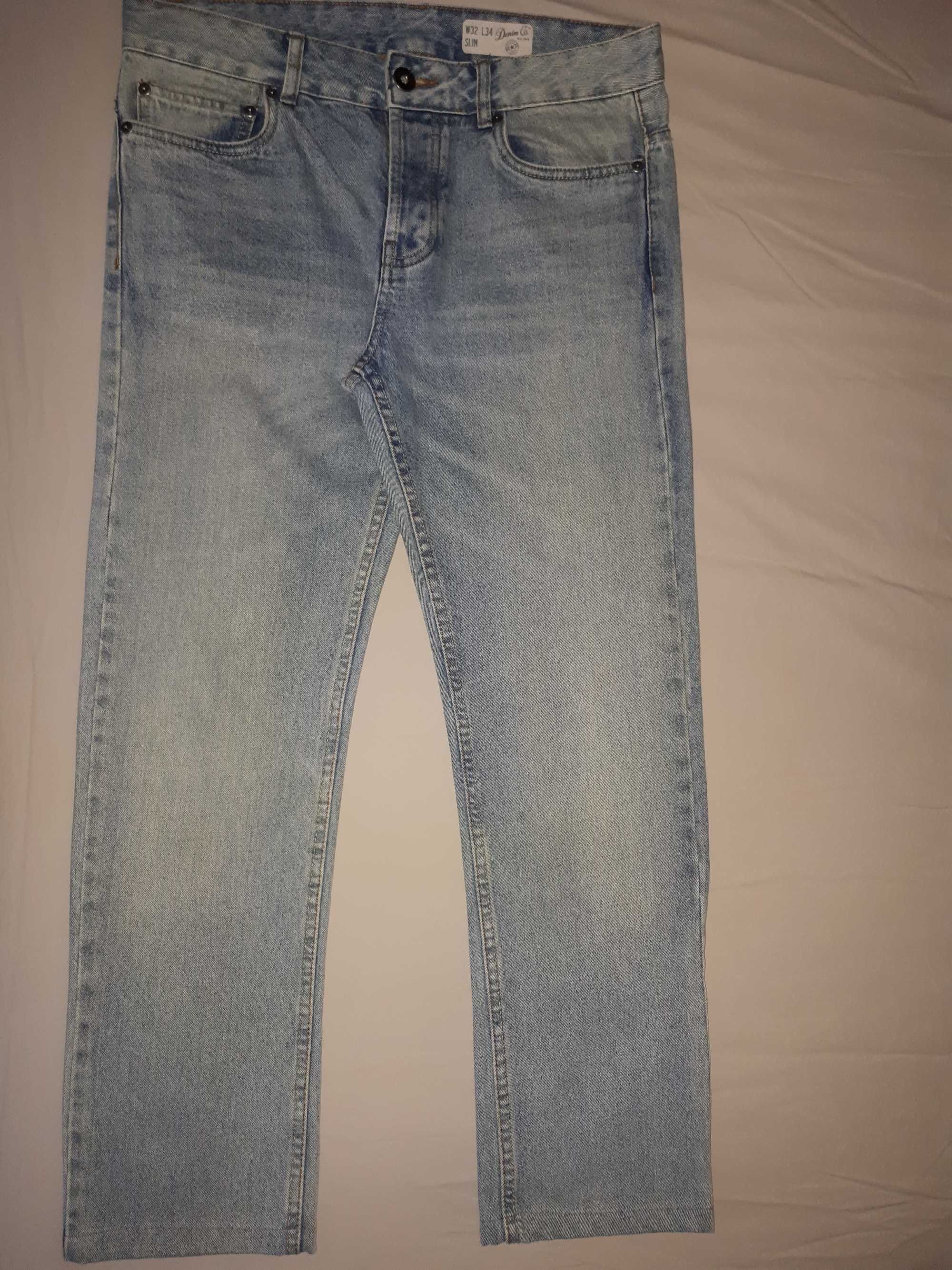 Штаны джинсовые пояс-90 см. длина-99/73 см. брюки