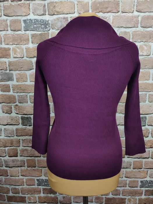 Cable gauge fajny fioletowy sweter golf rozm s