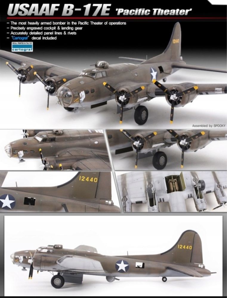 Academy 12533 samolot Boeing B-17E USAAF Pacific Theater