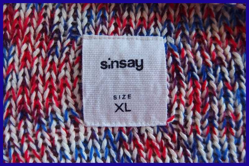 Narzutka kardigan - sweter kolorowy melanż L/XL