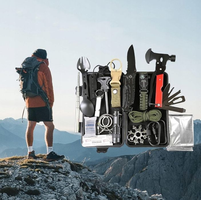 Taktyczny Zestaw Przetrwania 60w1 z Multitoolem i Nóżem – Survival Bus