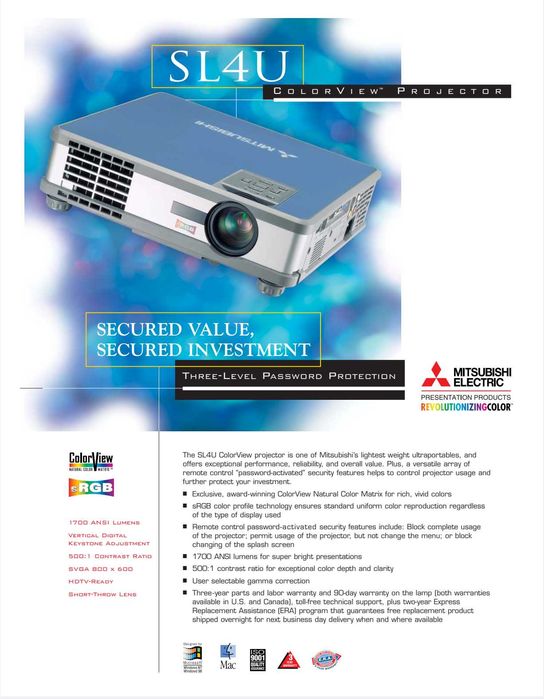 Projetor Video Mitsubishi SL4U