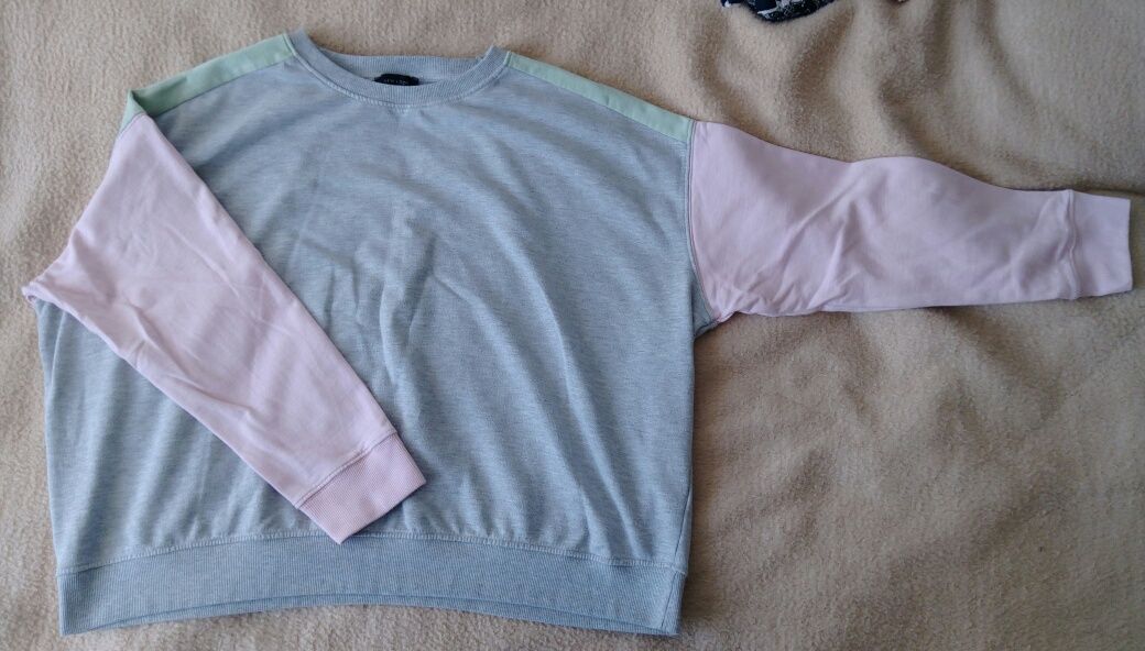 Szara bluza dresowa 5/6 XL oversize damska bluza bez kaptura