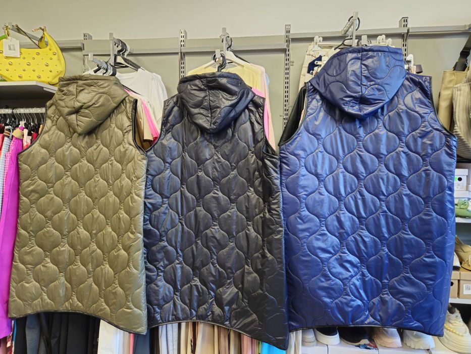 Kamizelka pikowana czarna Plus Size, Italy, długa !!!