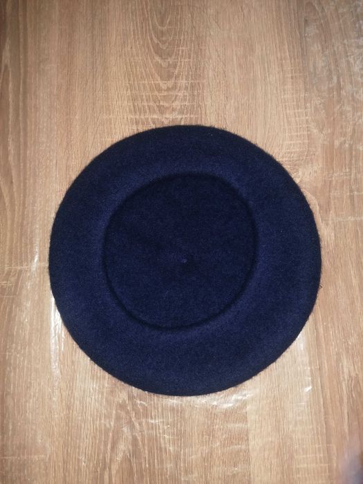 Берет женский классический шерстяной темно-синий р.56-58см новый