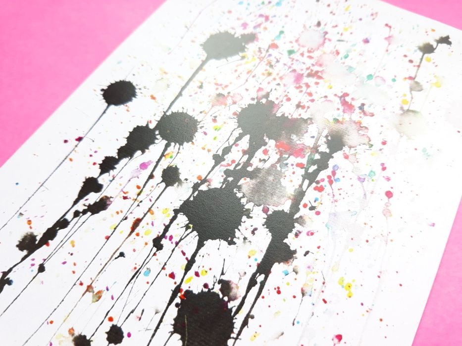 Абстрактна листівка, малюнок клякса, творчість