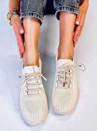 Buty Sportowe Skarpetkowe Zewa Beige