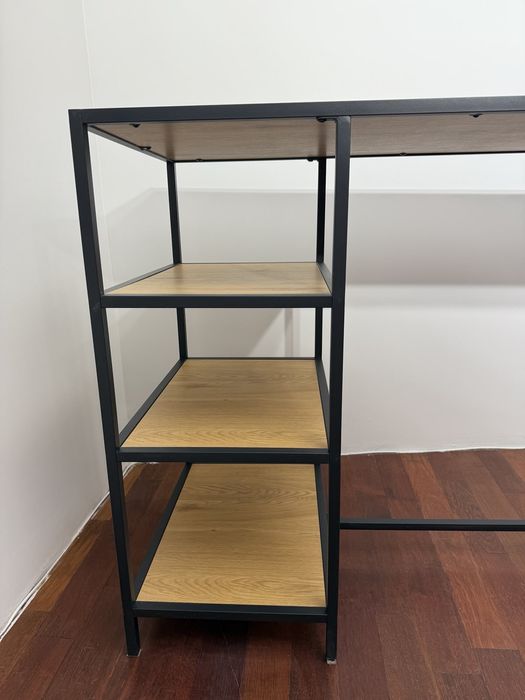 Stół barowy TRAPPEDAL 120x60 dąb/czarny