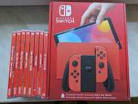 Nintendo Switch Mario red edition led stan jak nowy + 9 gier