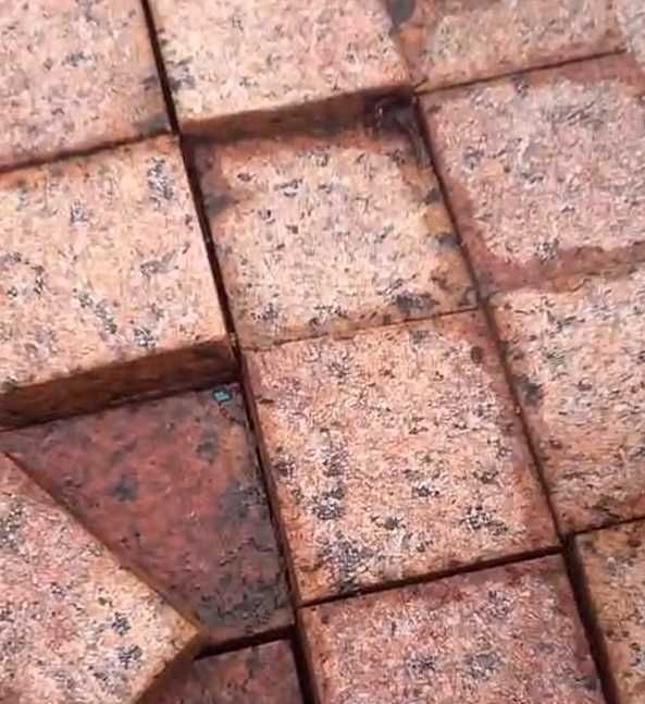 Kostka Granitowa Czerwona cięta płomieniowana 10x10x5 Transport GRATIS