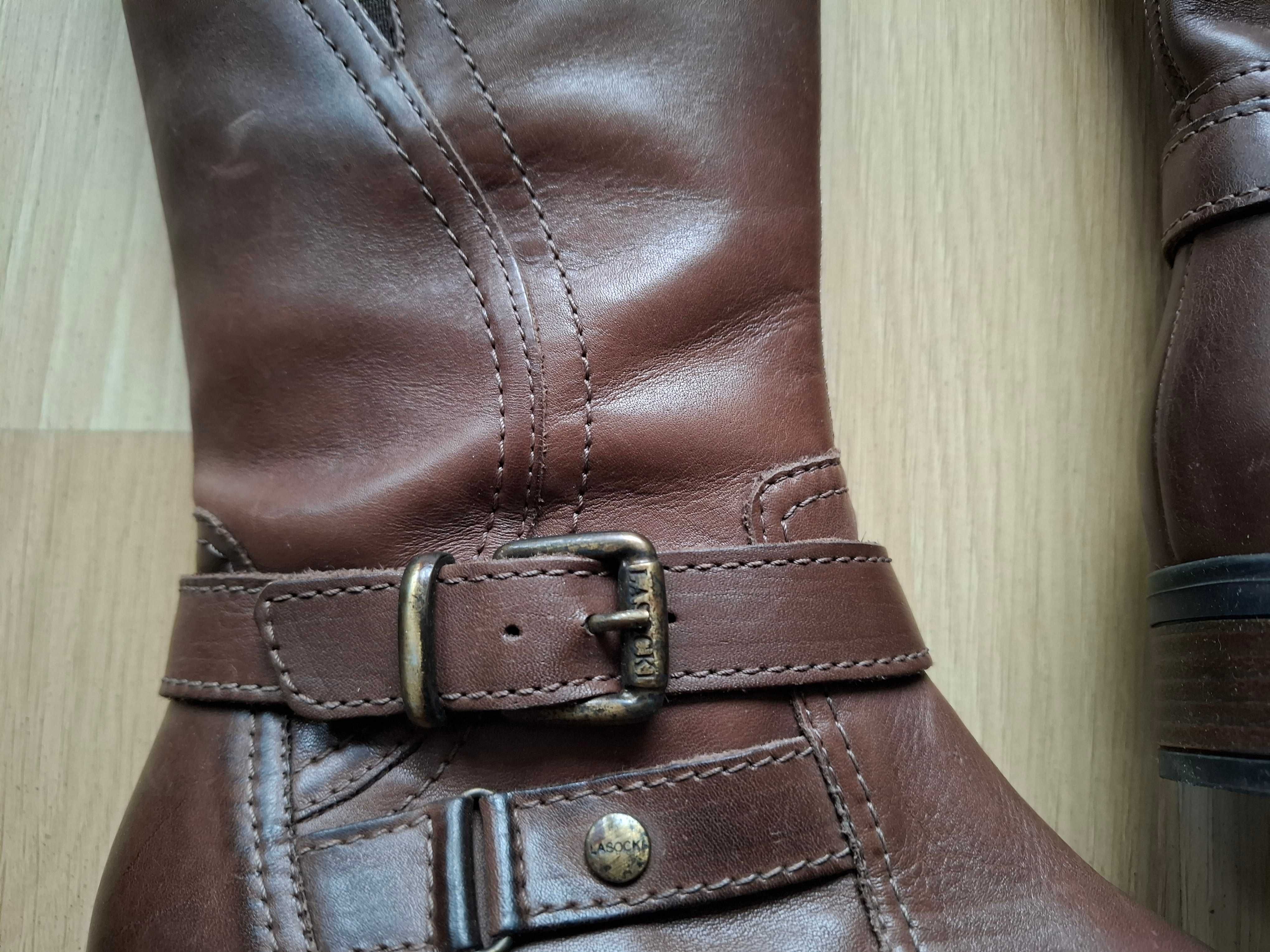 Kozaki damskie Lasocki FULDA-01 fulda 01 brązowe 38 skóra naturalna