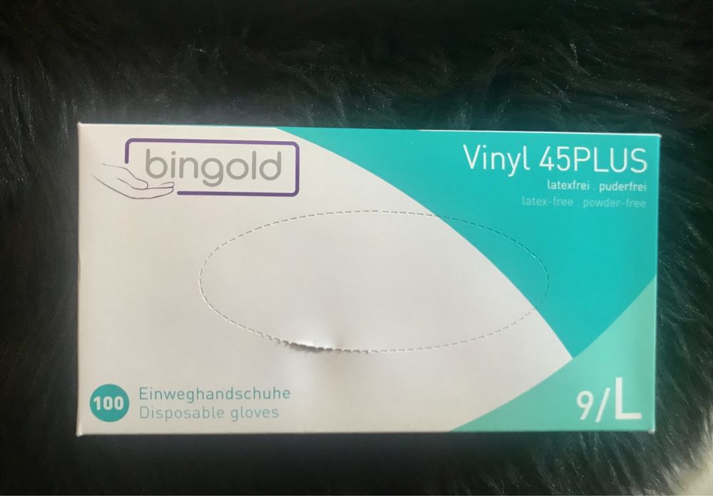 Rękawiczki jednorazowe Bingold Vinyl 45Plus bezpudrowe dobra jakość