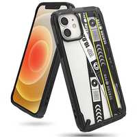 Etui Ringke Fusion X Design do iPhone 12 mini czarny (Ticket band)