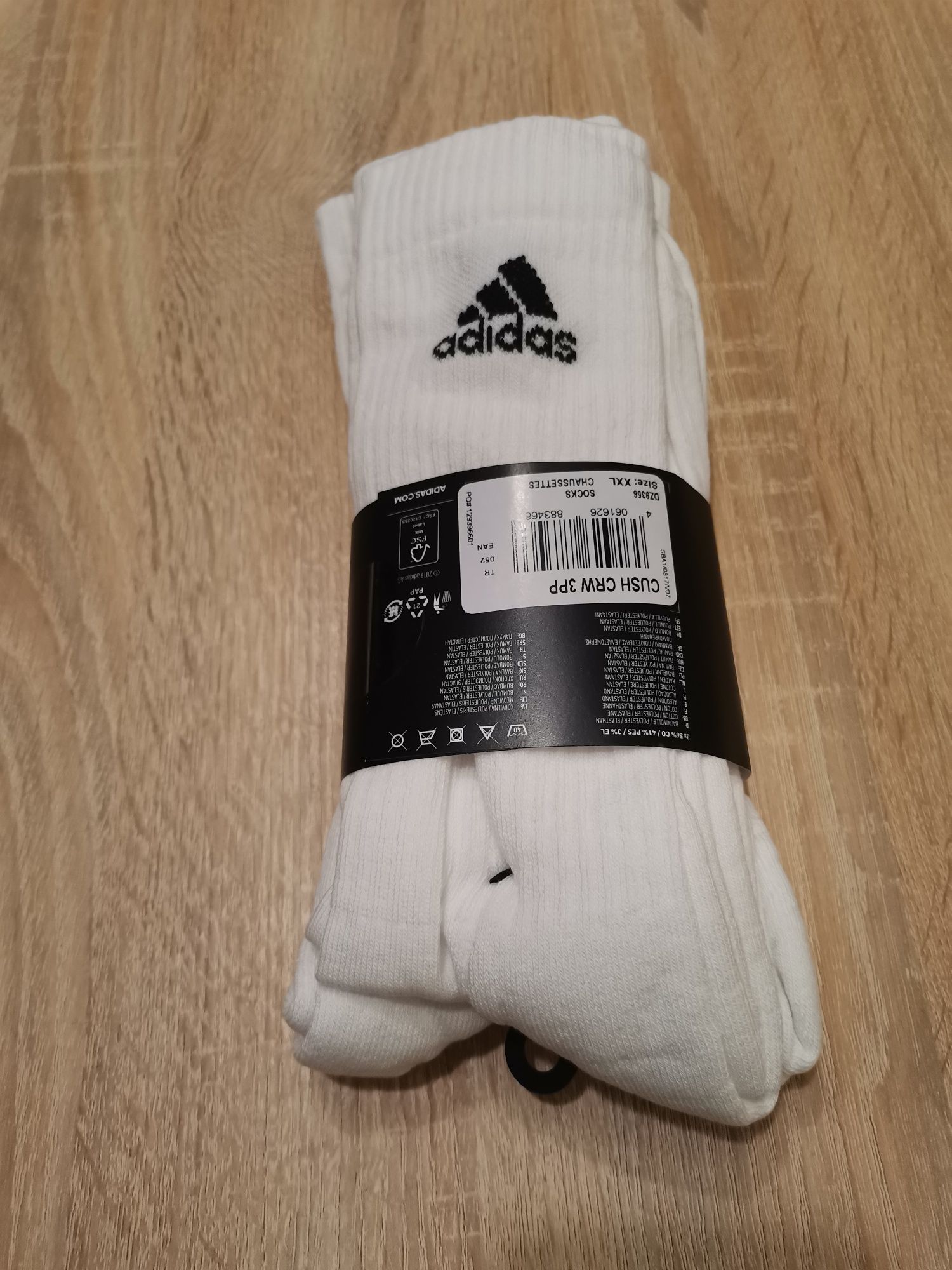 Skarpety Adidas wysokie 3 pary białych.