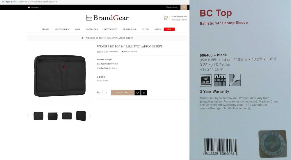 Чохол Wenger BC Top Sleeve 14" і для MacBook Air 15", чорний -29,9%