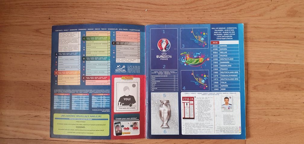 Album Panini UEFA Euro 2016 France.