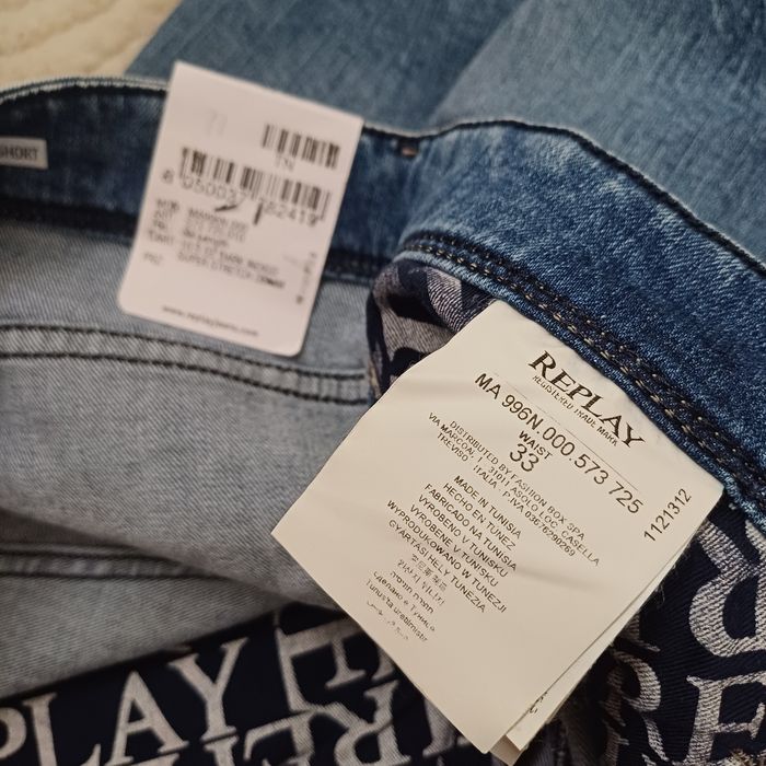 Krótkie jeansy Replay rozmiar 33 nowe