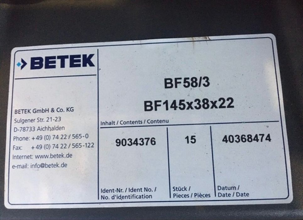 АКЦИЯ!!!Резец (зубок) BF145x38x22 траншейных (бар) BETEK ГЕРМАНИЯ