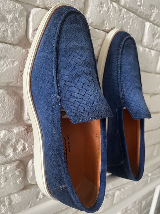 Santoni  замшевые лоферы р. 8,5