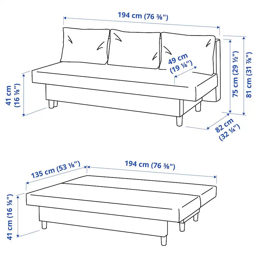 Sofá-cama 3 lugares - ÄLVDALEN IKEA