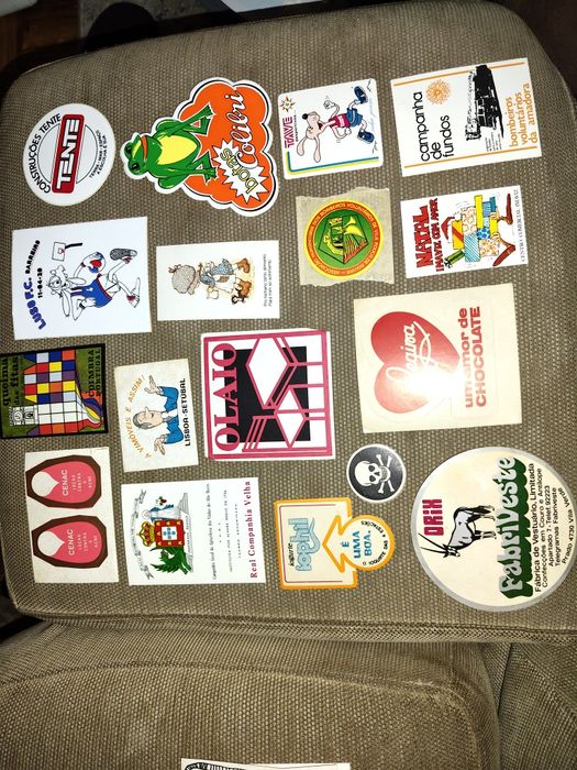Stickers variados autocolantes antigos vintage