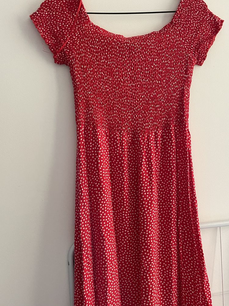 Sukienka z rozcięciem midi z wiskozy długa rozmiar M