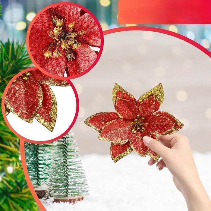 DURANTEY Zestaw Choinkowych Ozdób Czerwone 22 sztuki