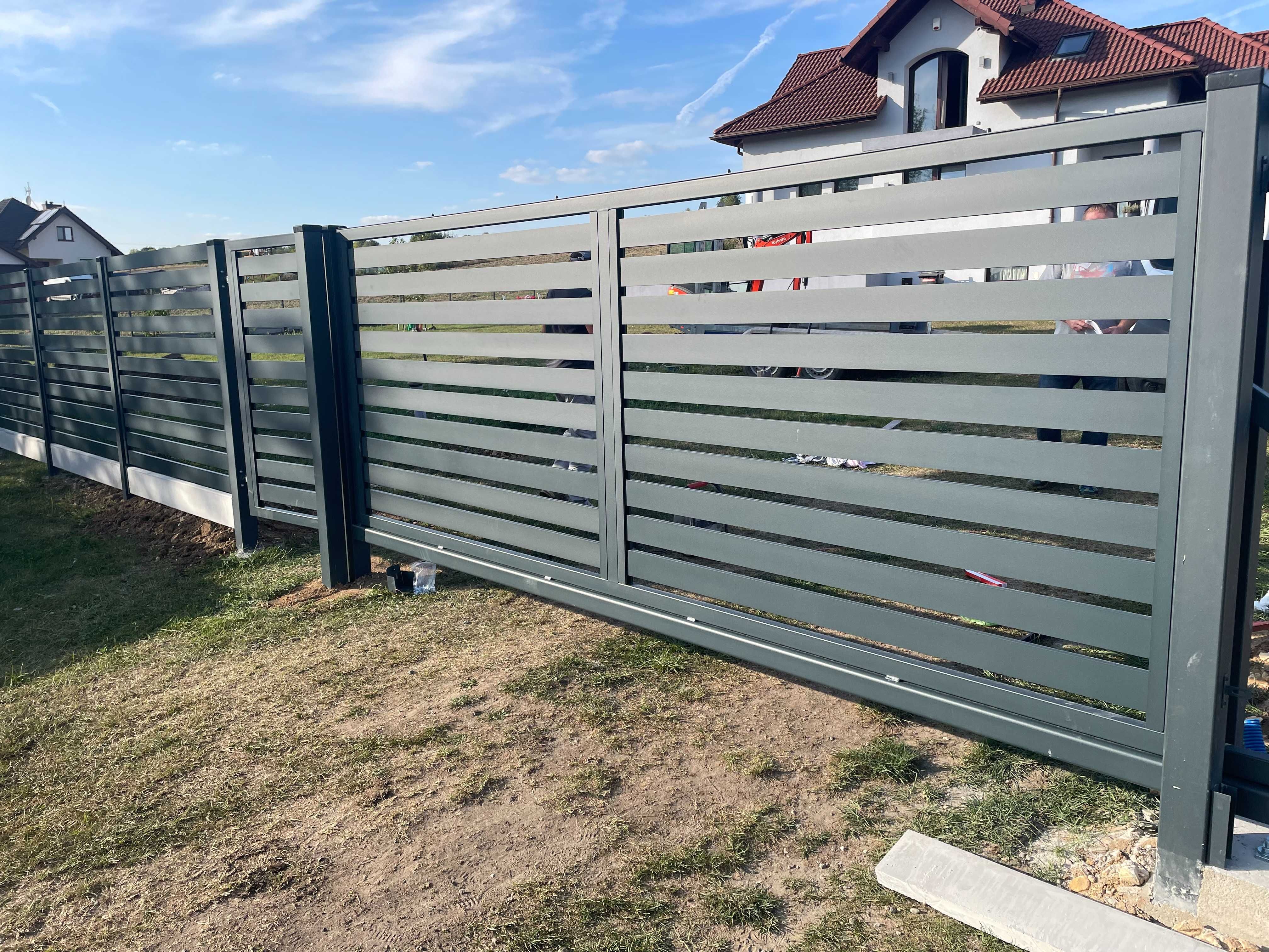 Brama przesuwna przęsło furtka ogrodzenia aluminiowe stalowe