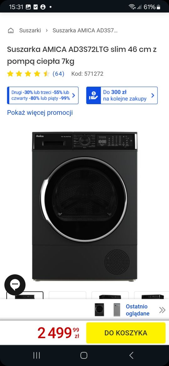 Sprzedam Suszarke amica nowa